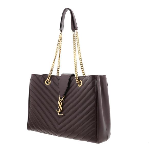 Saint Laurent Leather Chain Monogram Black Bag Tote - Picture 1 of 8